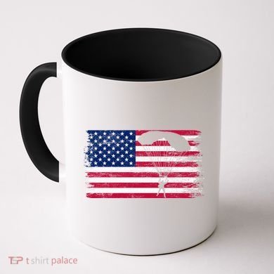 Sky Paraglider Paramotor Paragliding American Flag Skydiving Gift Coffee Mug
