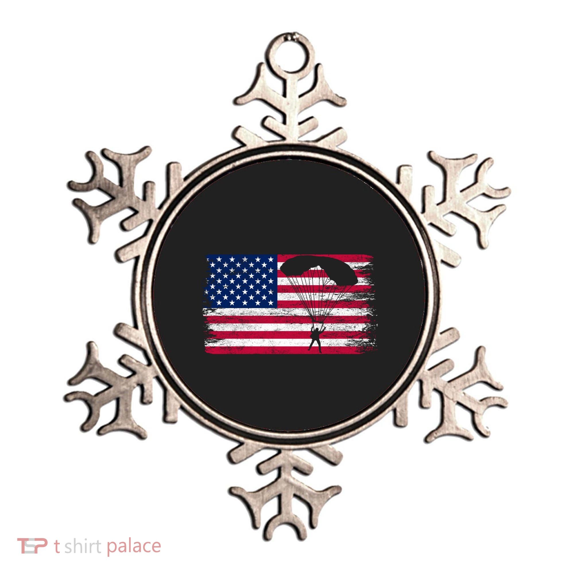 Sky Paraglider Paramotor Paragliding American Flag Skydiving Gift Ornament