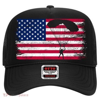 Sky Paraglider Paramotor Paragliding American Flag Skydiving Gift Hat