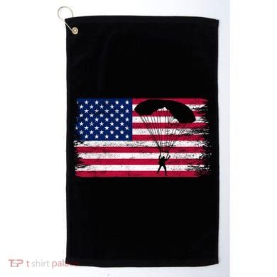 Sky Paraglider Paramotor Paragliding American Flag Skydiving Gift Golf Towel