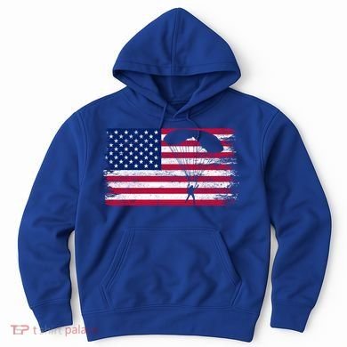 Sky Paraglider Paramotor Paragliding American Flag Skydiving Gift Hoodie