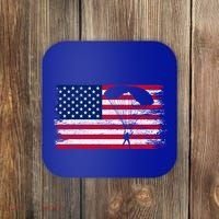 Sky Paraglider Paramotor Paragliding American Flag Skydiving Gift Coaster thumb 0