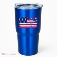 Sky Paraglider Paramotor Paragliding American Flag Skydiving Gift Tumbler thumb 0