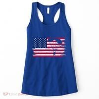 Sky Paraglider Paramotor Paragliding American Flag Skydiving Gift Women's Tank Top thumb 0