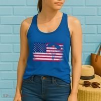 Sky Paraglider Paramotor Paragliding American Flag Skydiving Gift Women's Tank Top thumb 2