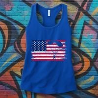 Sky Paraglider Paramotor Paragliding American Flag Skydiving Gift Women's Tank Top thumb 3