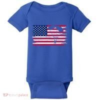 Sky Paraglider Paramotor Paragliding American Flag Skydiving Gift Baby Bodysuit thumb 0