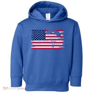 Sky Paraglider Paramotor Paragliding American Flag Skydiving Gift Toddler Hoodie