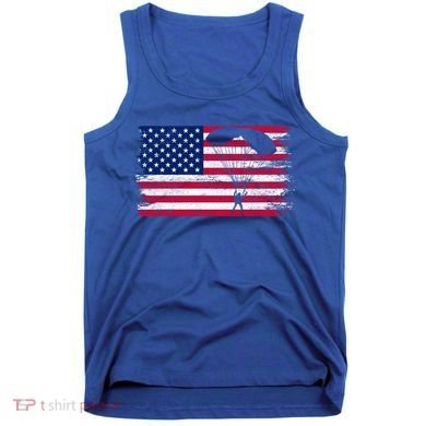 Sky Paraglider Paramotor Paragliding American Flag Skydiving Gift Tank Top