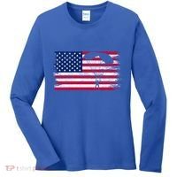 Sky Paraglider Paramotor Paragliding American Flag Skydiving Gift Women's Long Sleeve Shirt thumb 0