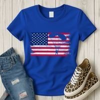 Sky Paraglider Paramotor Paragliding American Flag Skydiving Gift Women's T-Shirt thumb 3