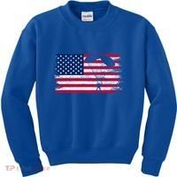 Sky Paraglider Paramotor Paragliding American Flag Skydiving Gift Kids Sweatshirt thumb 0