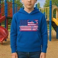 Sky Paraglider Paramotor Paragliding American Flag Skydiving Gift Kids Hoodie thumb 2