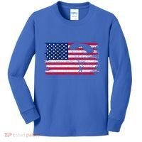 Sky Paraglider Paramotor Paragliding American Flag Skydiving Gift Kids Long Sleeve Shirt thumb 0