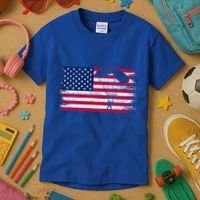 Sky Paraglider Paramotor Paragliding American Flag Skydiving Gift Kids T-Shirt thumb 3