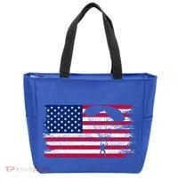 Sky Paraglider Paramotor Paragliding American Flag Skydiving Gift Tote Bag thumb 0