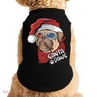 Santa Paws Pug Christmas Tee Kids Boys Xmas Funny Gift Pugmas Gift Doggie Tank thumb 0