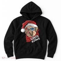 Santa Paws Pug Christmas Tee Kids Boys Xmas Funny Gift Pugmas Gift Hoodie thumb 0