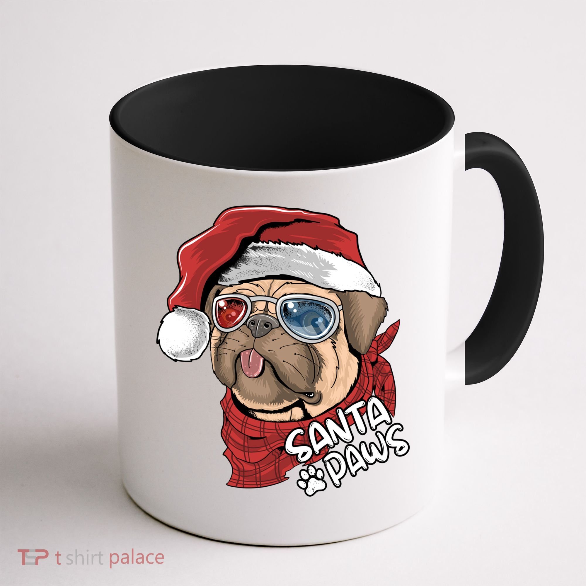 Santa Paws Pug Christmas Tee Kids Boys Xmas Funny Gift Pugmas Gift Coffee Mug