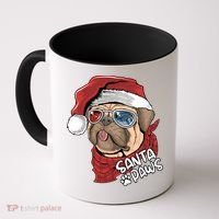 Santa Paws Pug Christmas Tee Kids Boys Xmas Funny Gift Pugmas Gift Coffee Mug thumb 0