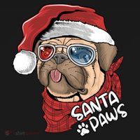 Santa Paws Pug Christmas Tee Kids Boys Xmas Funny Gift Pugmas Gift Women's Hoodie thumb 2