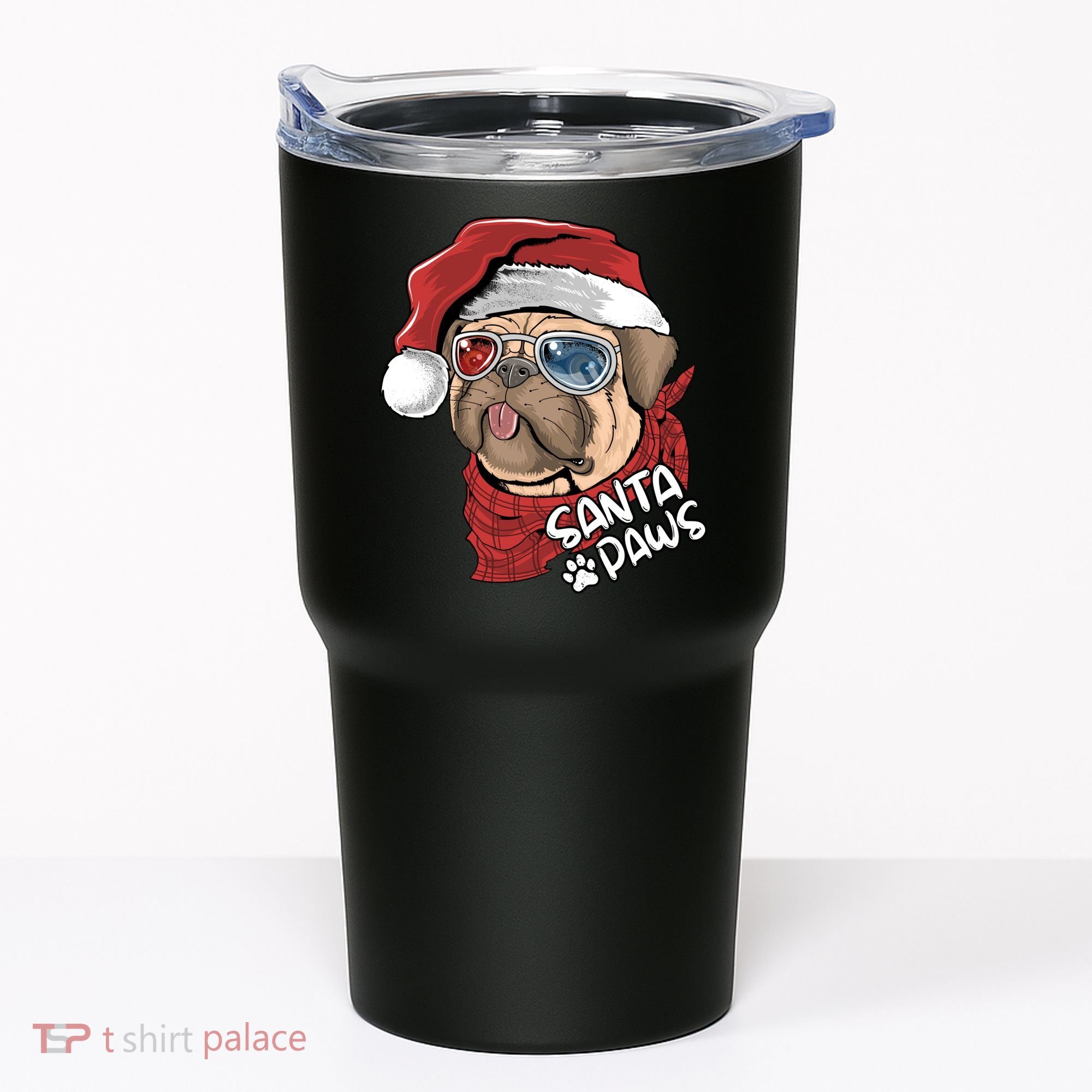 Santa Paws Pug Christmas Tee Kids Boys Xmas Funny Gift Pugmas Gift Tumbler