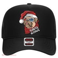 Santa Paws Pug Christmas Tee Kids Boys Xmas Funny Gift Pugmas Gift Hat thumb 0