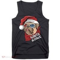 Santa Paws Pug Christmas Tee Kids Boys Xmas Funny Gift Pugmas Gift Tank Top thumb 0