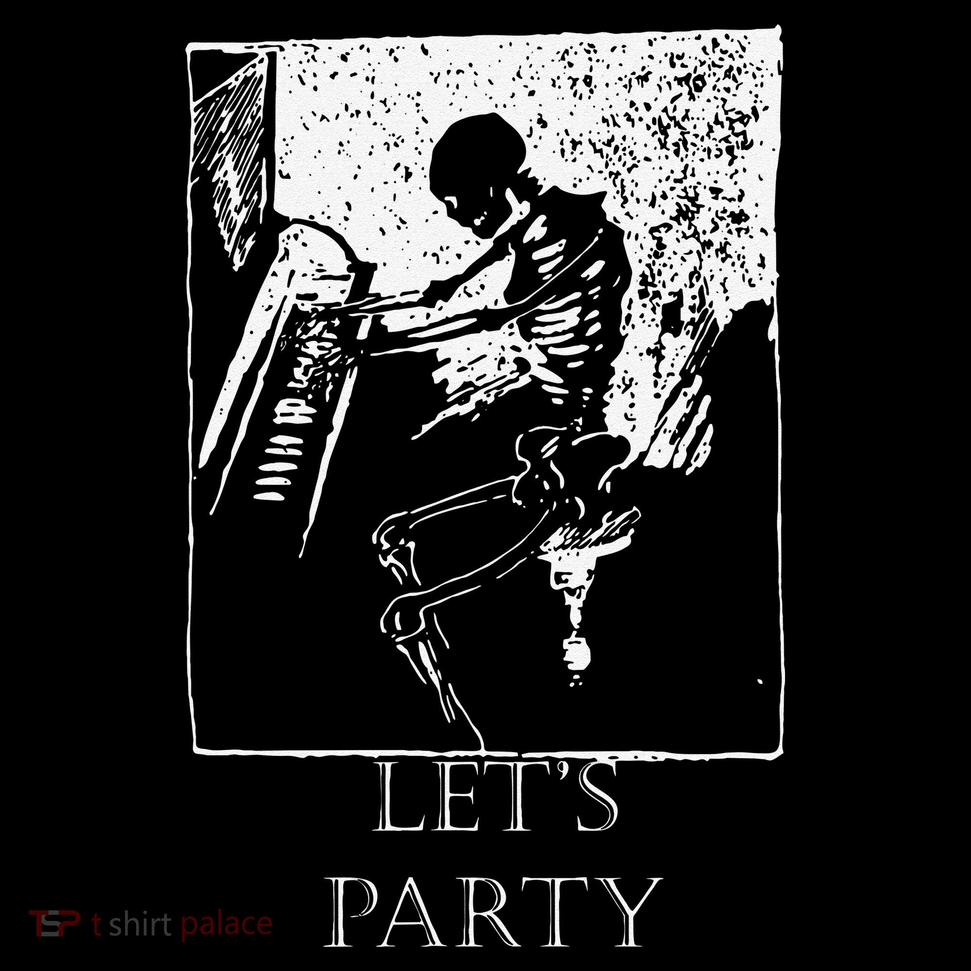 Skeleton Playing Piano Lets Party Halloween USA-Made Doggie Bandana