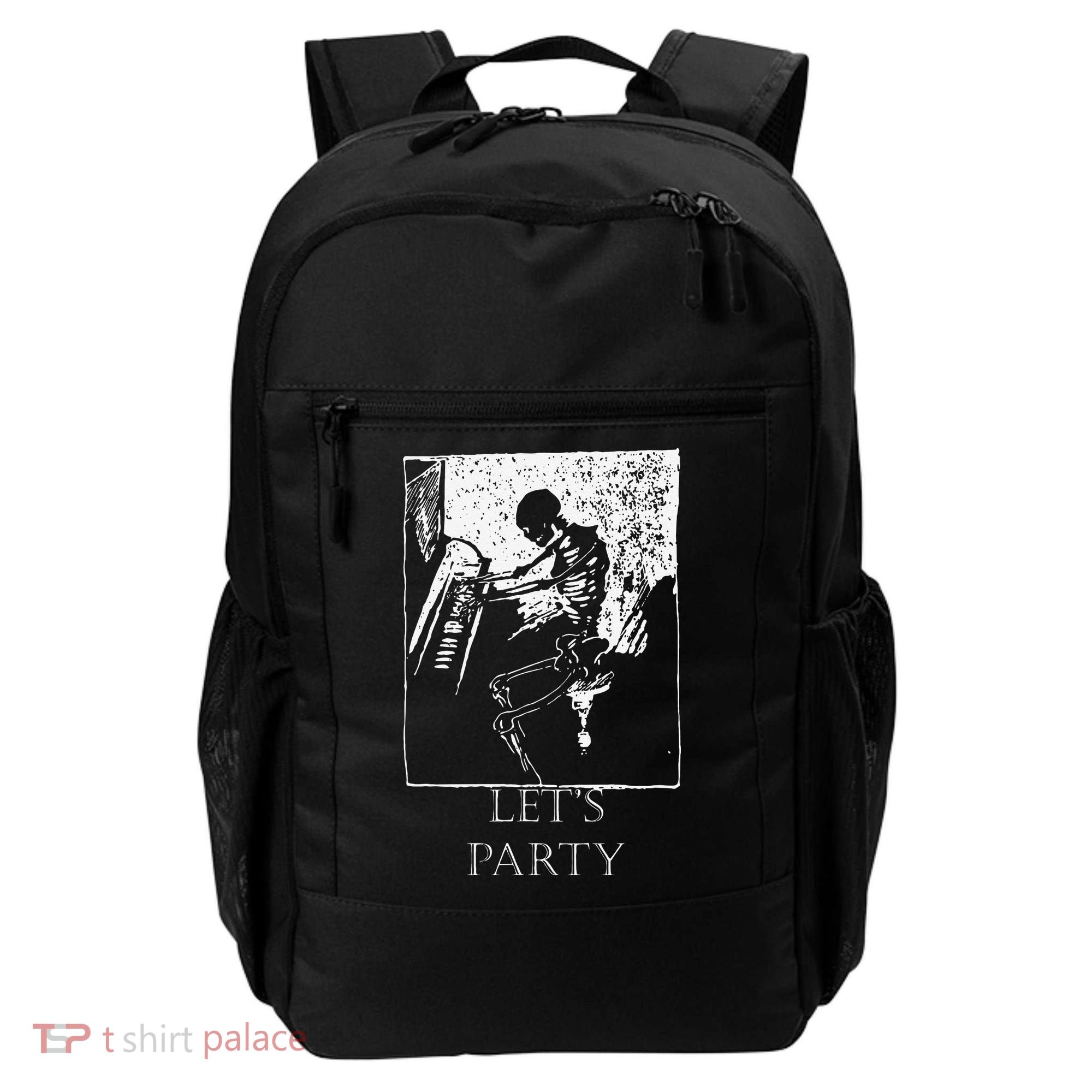 Skeleton Playing Piano Lets Party Halloween Backpack