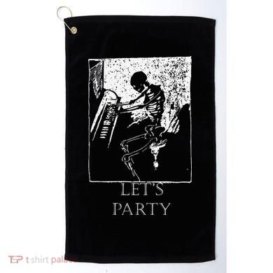 Skeleton Playing Piano Lets Party Halloween Golf Towel