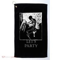 Skeleton Playing Piano Lets Party Halloween Golf Towel thumb 0