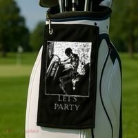Skeleton Playing Piano Lets Party Halloween Golf Towel thumb 2