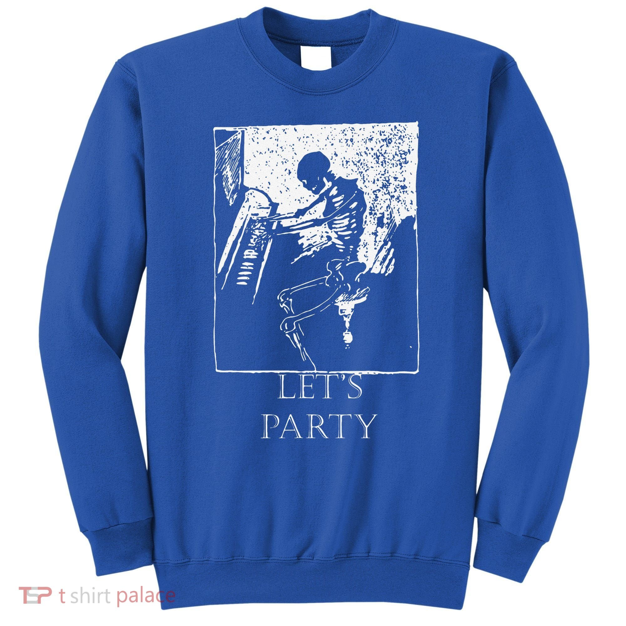 Skeleton Playing Piano Lets Party Halloween Sweatshirt