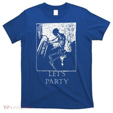 Skeleton Playing Piano Lets Party Halloween T-Shirt