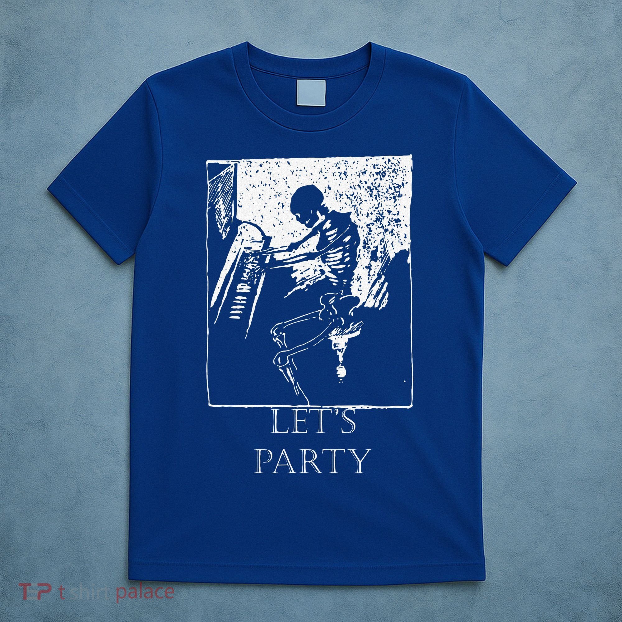 Skeleton Playing Piano Lets Party Halloween T-Shirt