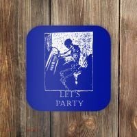 Skeleton Playing Piano Lets Party Halloween Coaster thumb 0