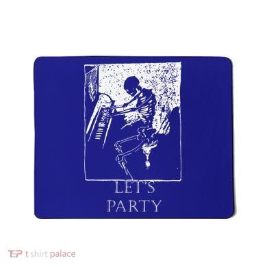 Skeleton Playing Piano Lets Party Halloween Mousepad