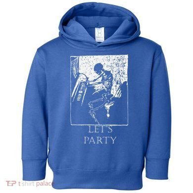 Skeleton Playing Piano Lets Party Halloween Toddler Hoodie