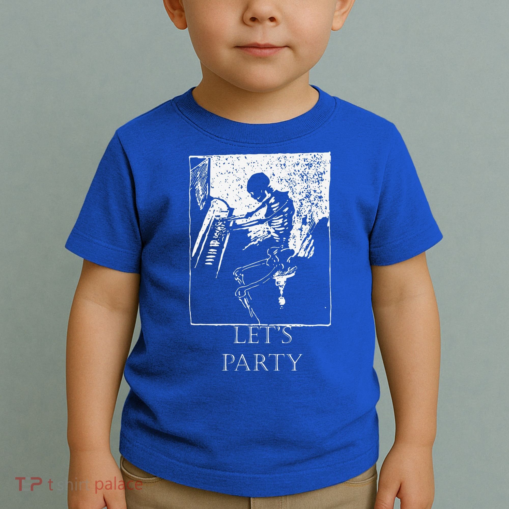 Skeleton Playing Piano Lets Party Halloween Toddler T-Shirt