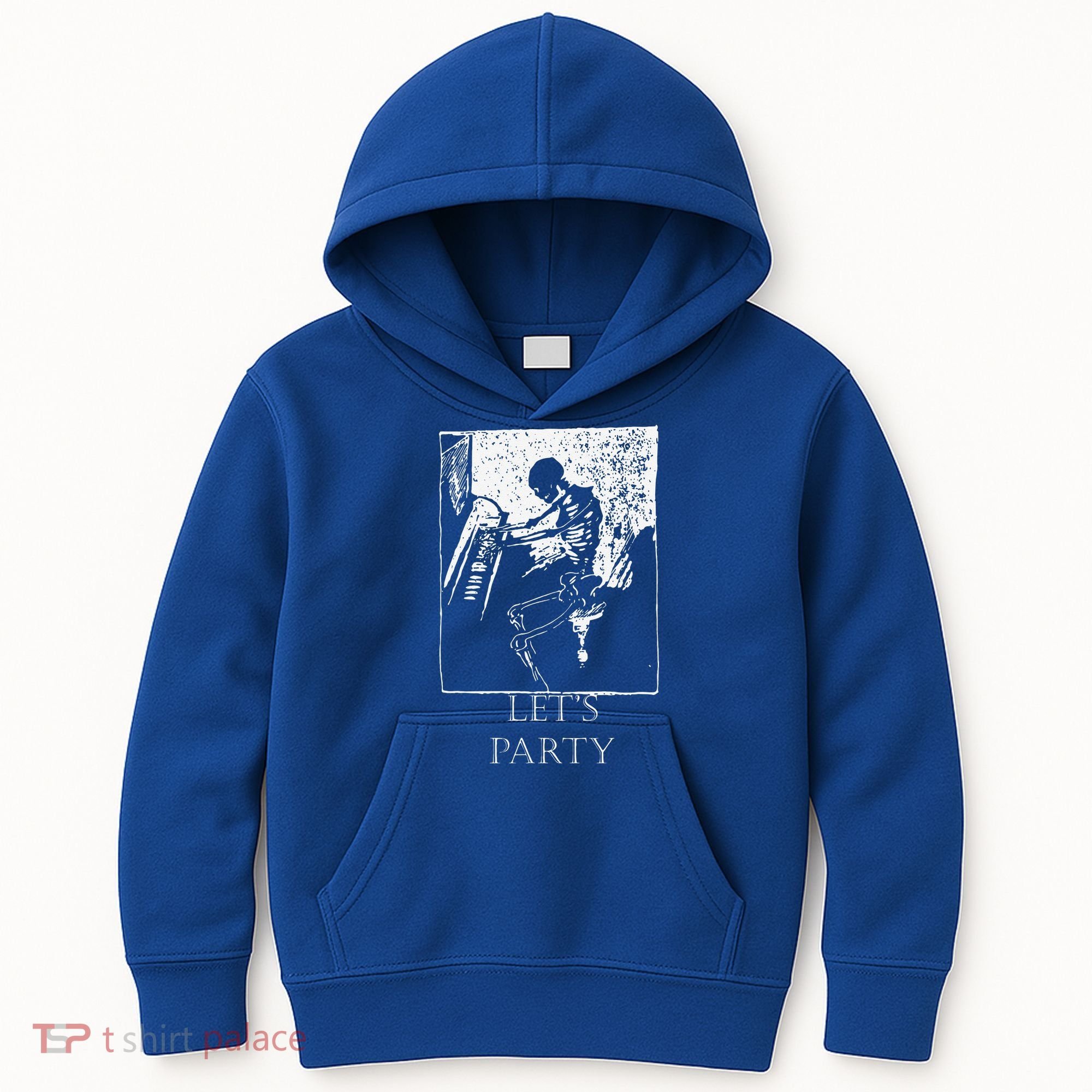 Skeleton Playing Piano Lets Party Halloween Kids Hoodie