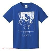 Skeleton Playing Piano Lets Party Halloween Kids T-Shirt thumb 0