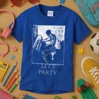 Skeleton Playing Piano Lets Party Halloween Kids T-Shirt thumb 3