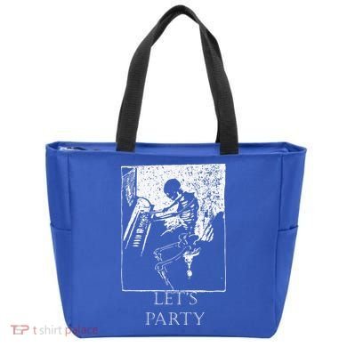 Skeleton Playing Piano Lets Party Halloween Tote Bag