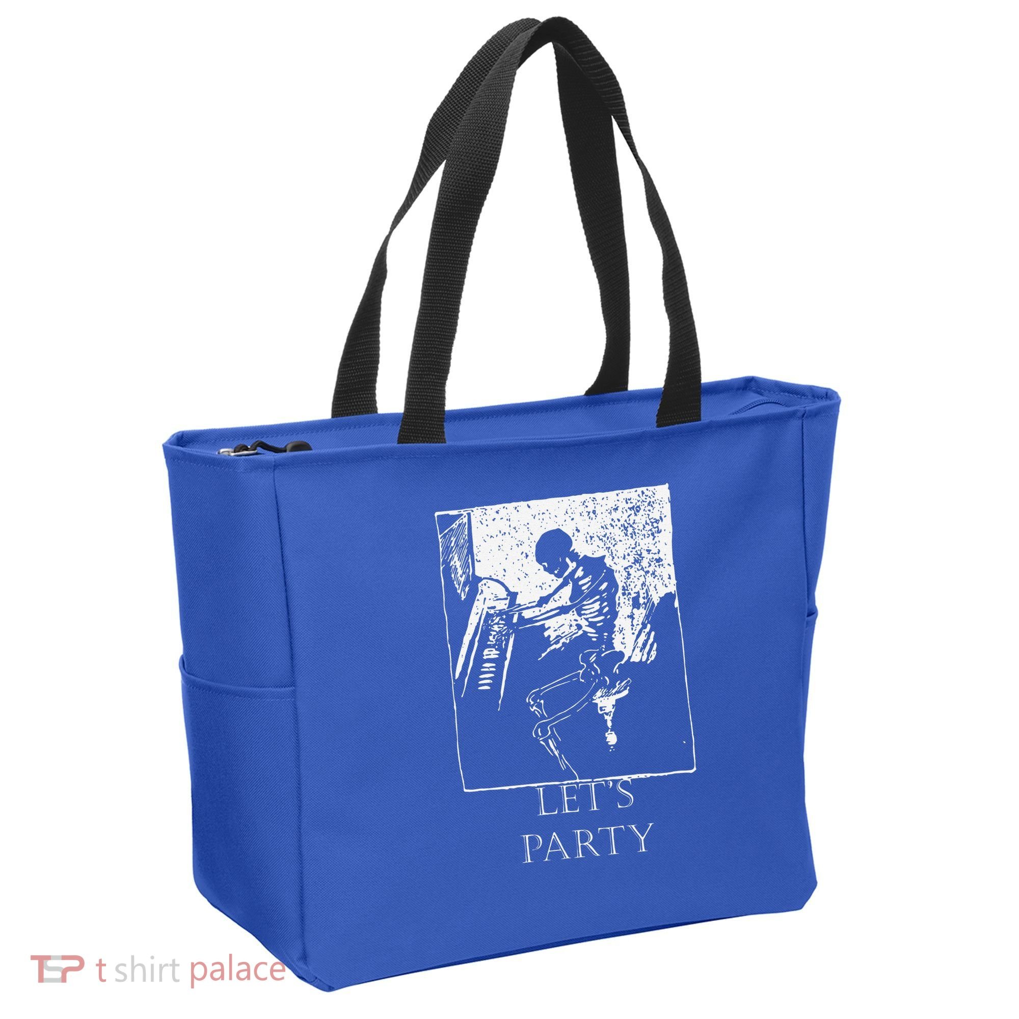 Skeleton Playing Piano Lets Party Halloween Tote Bag