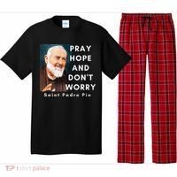 Saint Padre Pio Pray Hope And Dont Worry Catholic Christian Pajama Set thumb 0