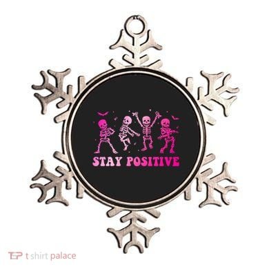 Stay Positive Pink Breast Cancer Halloween Spooky Skeleton Cute Gift Ornament