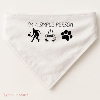 Simple Pickleball Player USA-Made Doggie Bandana