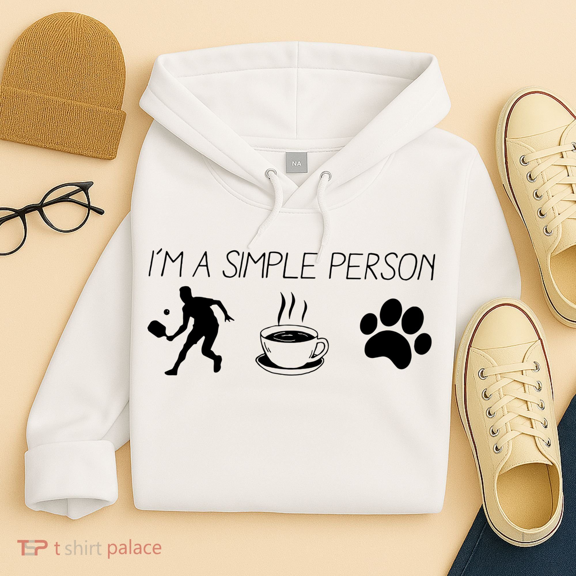Simple Pickleball Player Hoodie