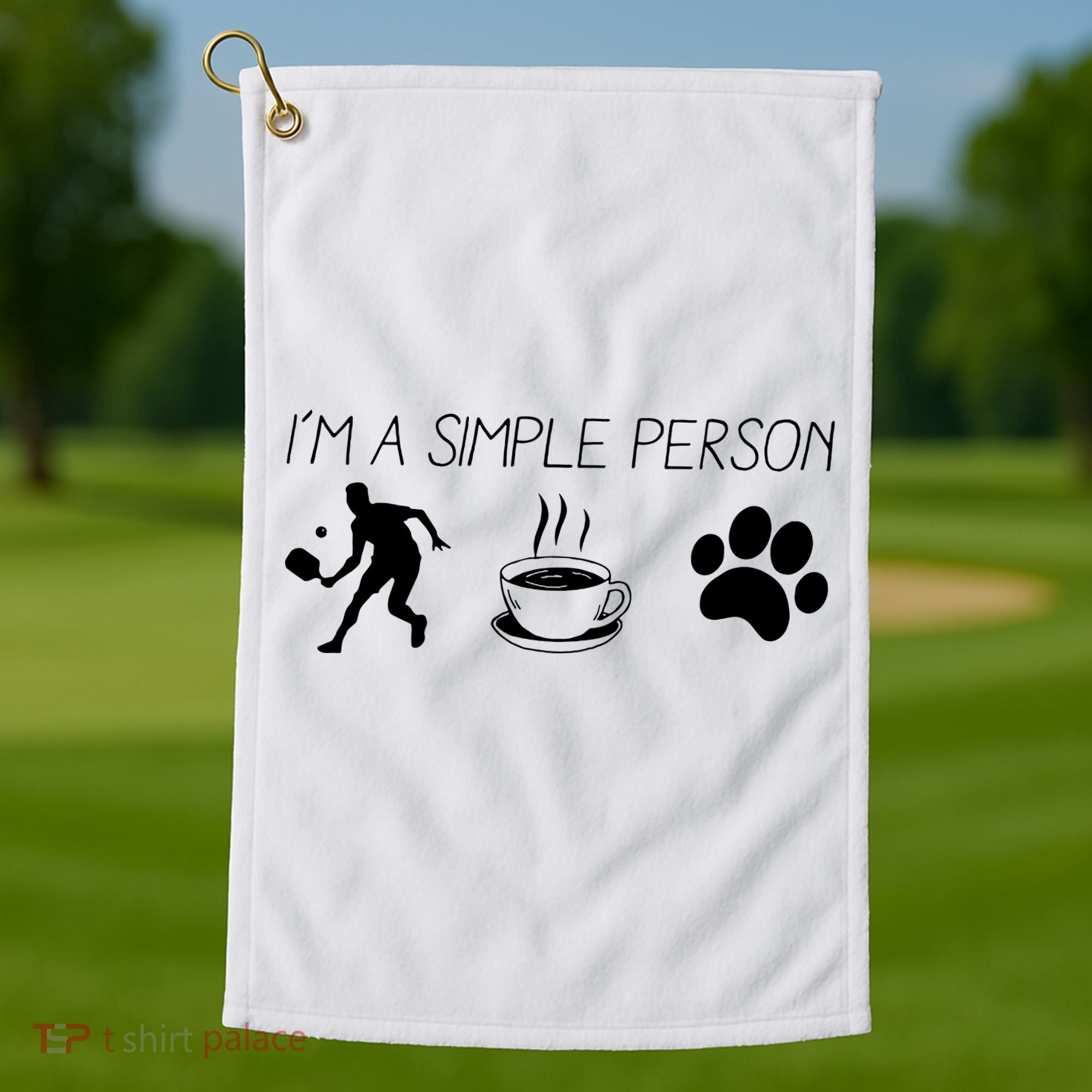 Simple Pickleball Player Golf Towel